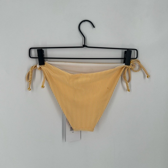 Onia Kate Bikini Bottom Micro Stripe Seersucker in Citrus & White - Picture 6 of 7